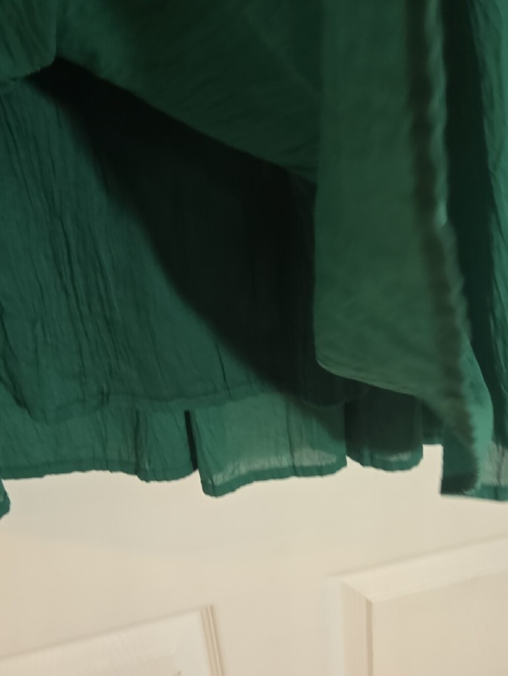 Chaudry KC emerald Green Cotton Gathered Midi Skirt Size Small - Picture 4 of 8